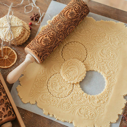 Embossed Cookie Rolling Pin with Amazing Designs