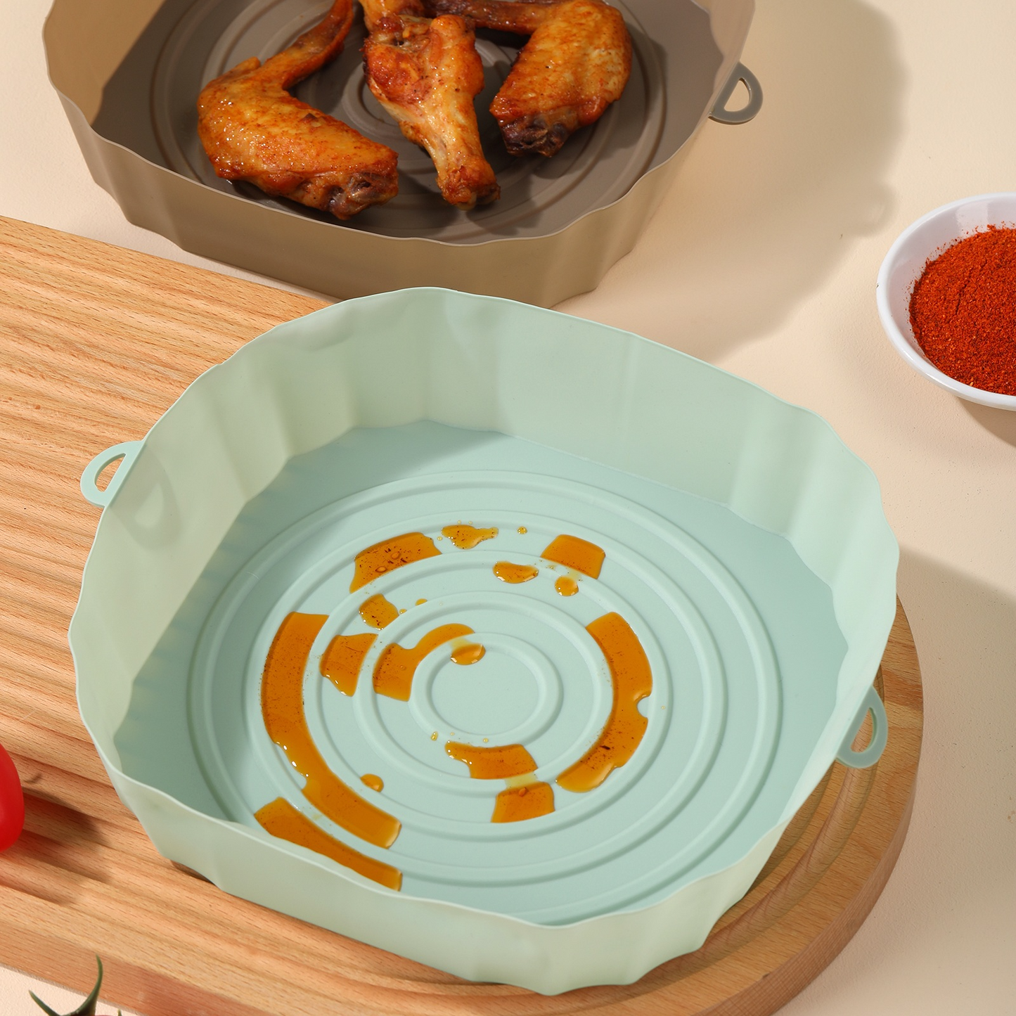 Air Fryer Silicone Baking Tray - 2 Pcs (1 Pack)